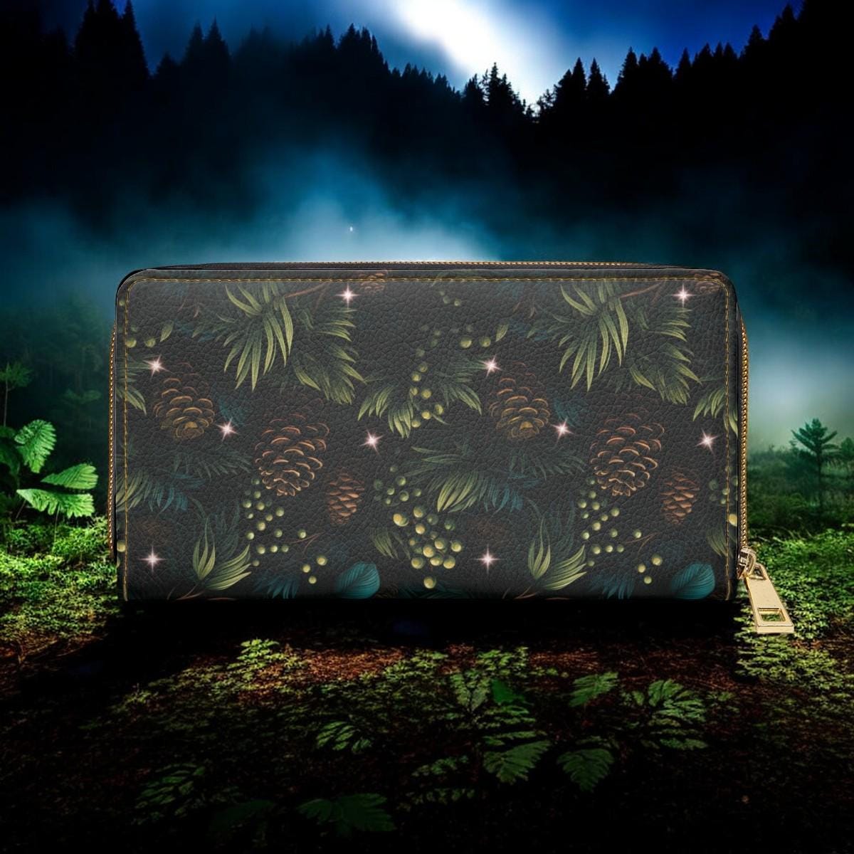 Cute Wallet, Slim Wallet, Winter Wallet, Gift For Deer Lover, Wallet for Women, Travel Wallet, Vegan Leather Accessory, Boho, Forestcore