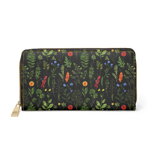 Dark Wildflowers Wallet - The Rooted Fern