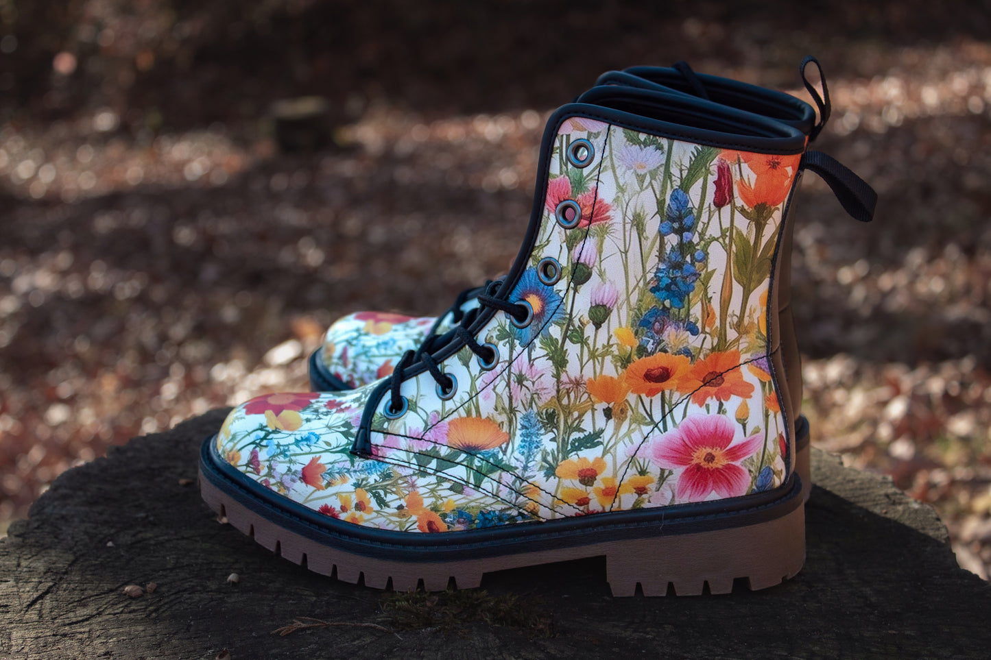 Ready To Ship- Bright Meadow Combat Boots- 6.5 Women's Available