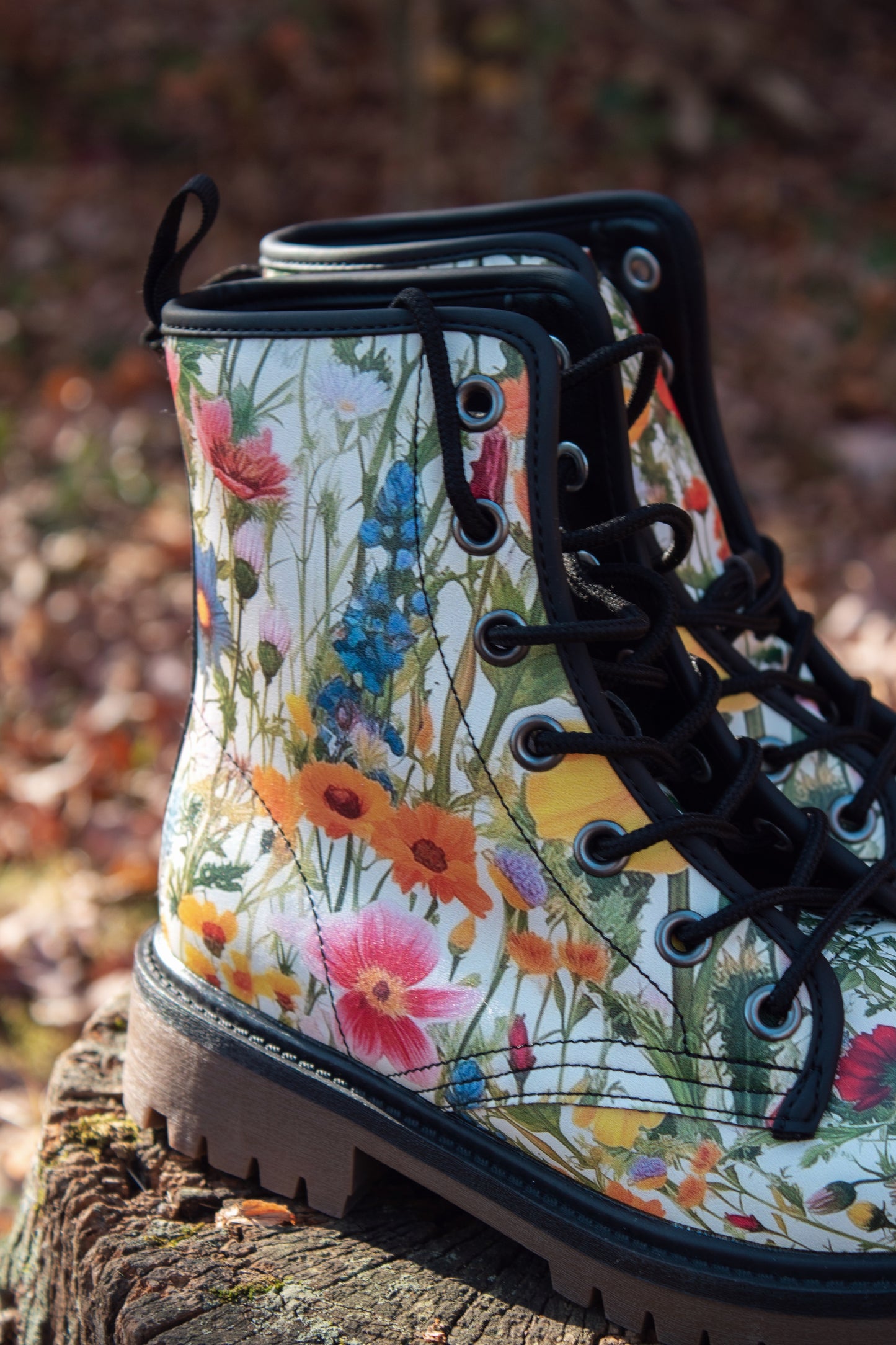 Ready To Ship- Bright Meadow Combat Boots- 6.5 Women's Available