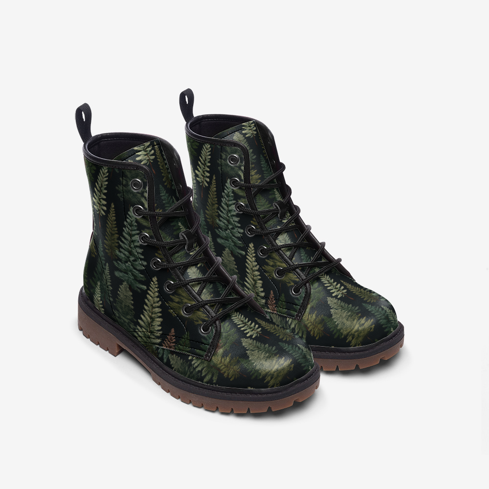 Evergreen Trees Combat Boots - The Rooted Fern