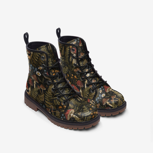 Cottagecore Mushrooms Combat Boots