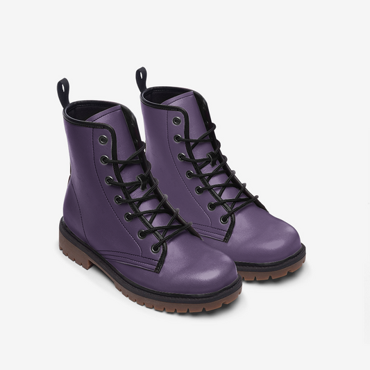 Aubergine Combat Boots
