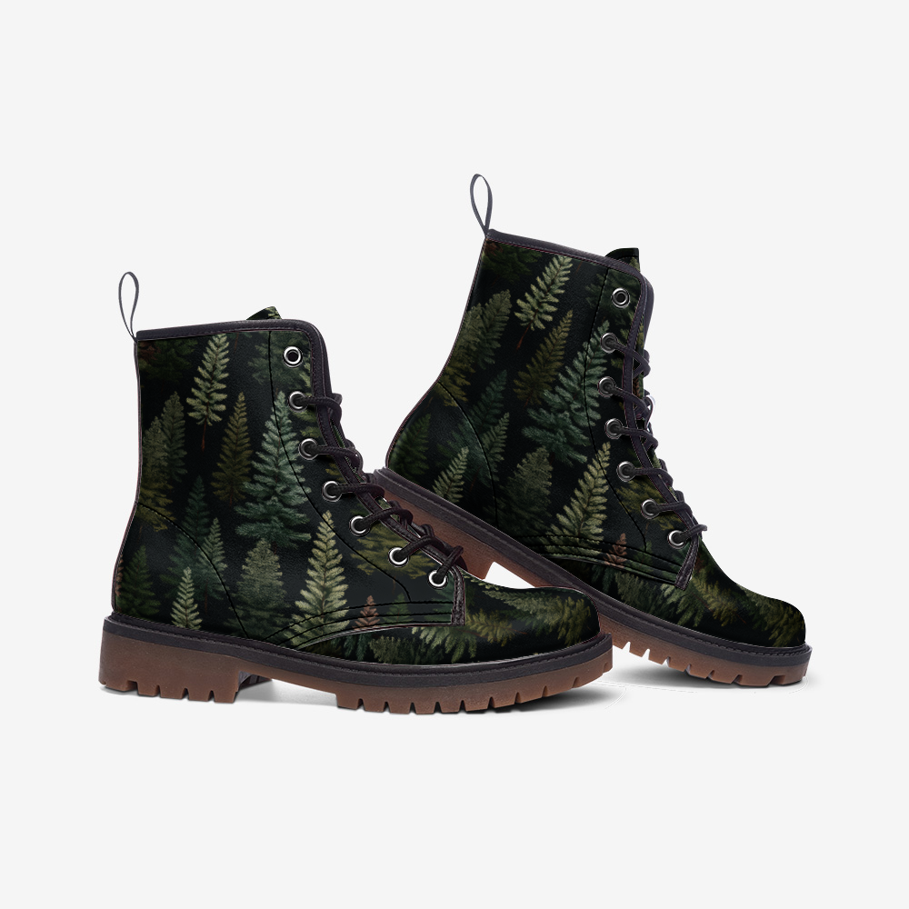 Evergreen Trees Combat Boots - The Rooted Fern
