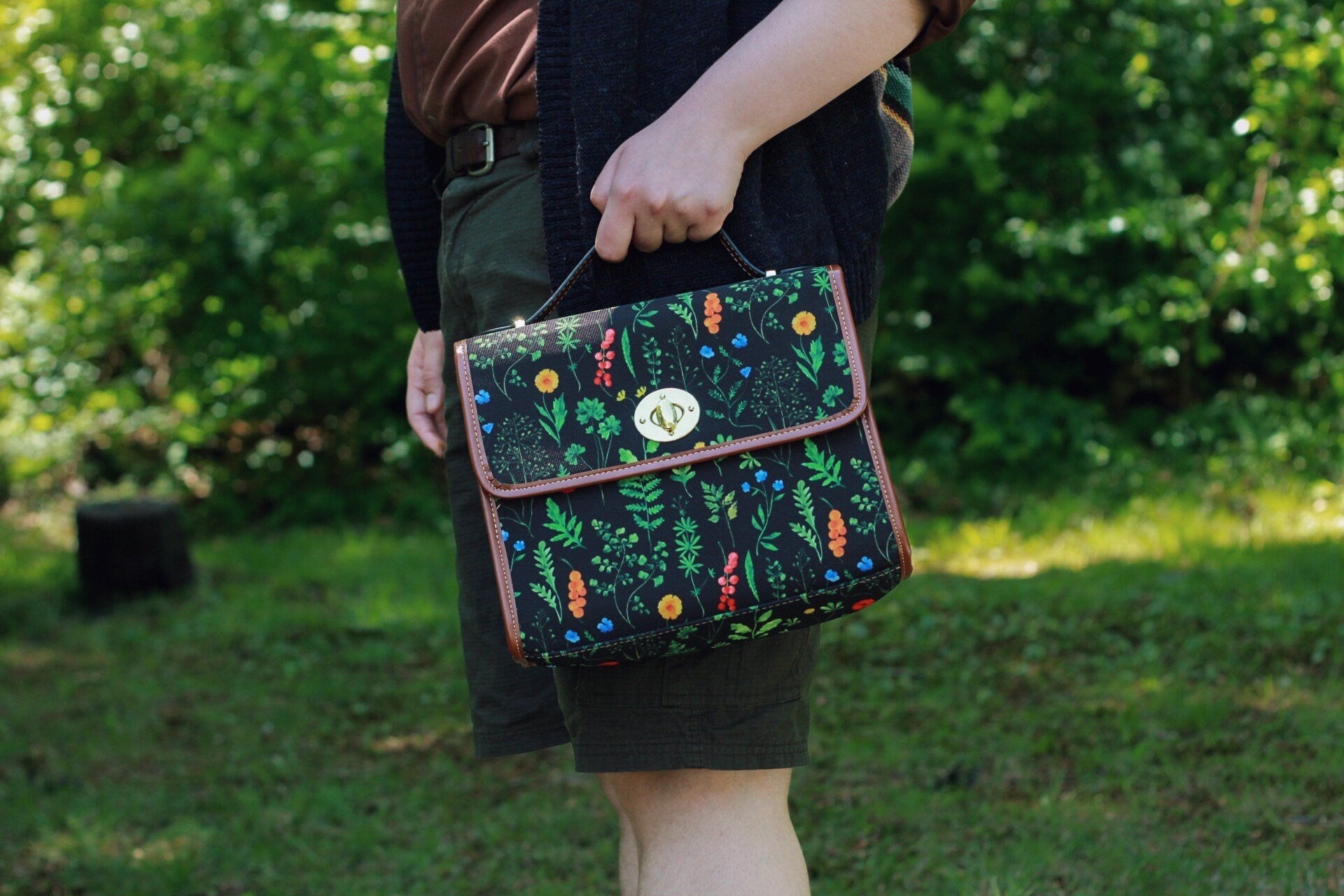 Purple Wildflowers Satchel