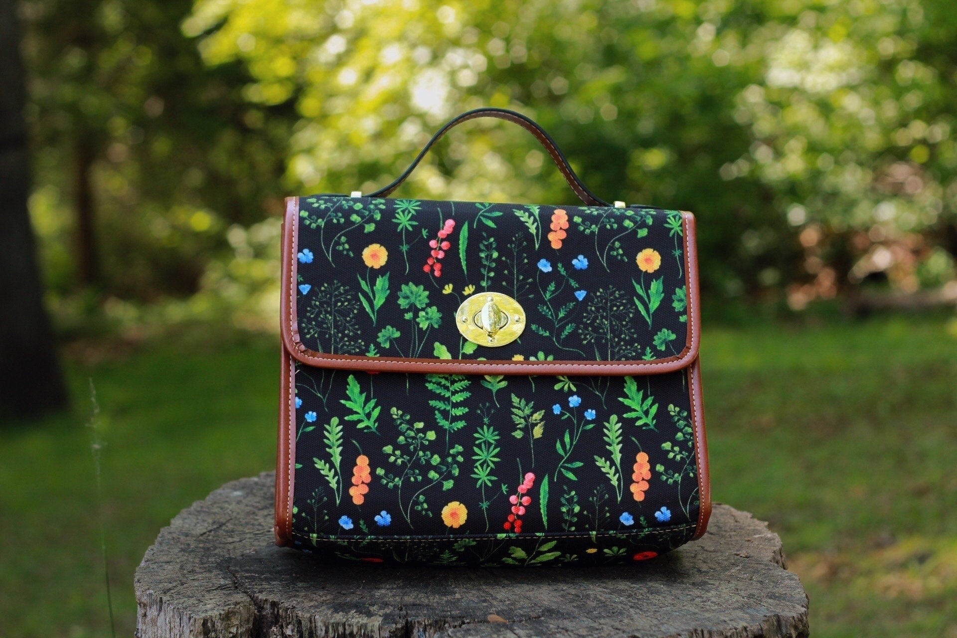 Dark Wildflowers Satchel