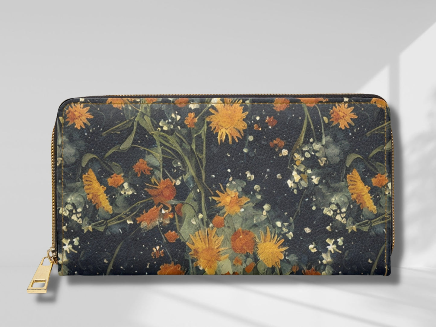 Dandelion Dark Academia Wallet Goblincore Zip Up Wallet Dark Cottagecore Gift for Witchy Lovers Vegan Leather Wallet Women Travel Wallet