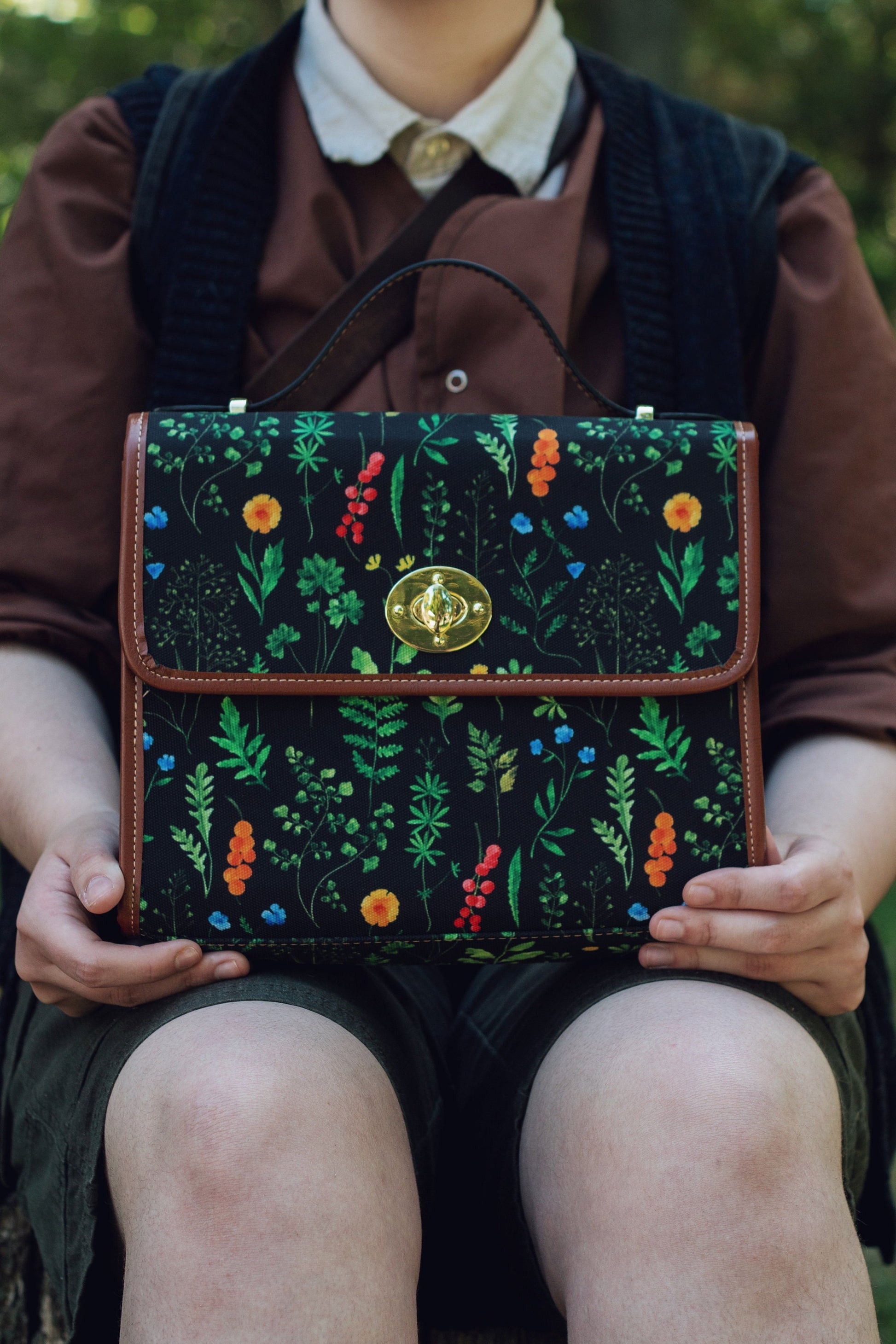 Dark Wildflowers Satchel