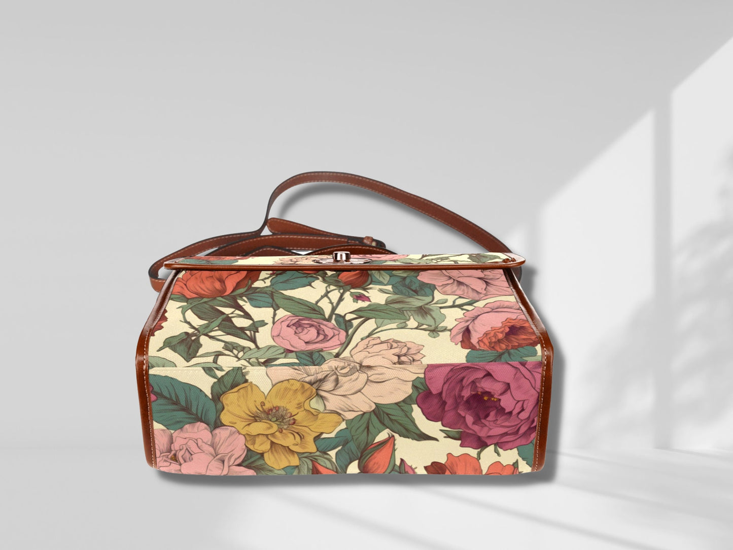 Retro Floral Satchel Bag Gift Cute Women Cross Body Purse Toiletry Bag Women Floral Makeup Bag Cottagecore Purse Farmers Market Bag