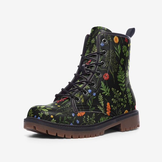 Dark Wildflowers Combat Boots