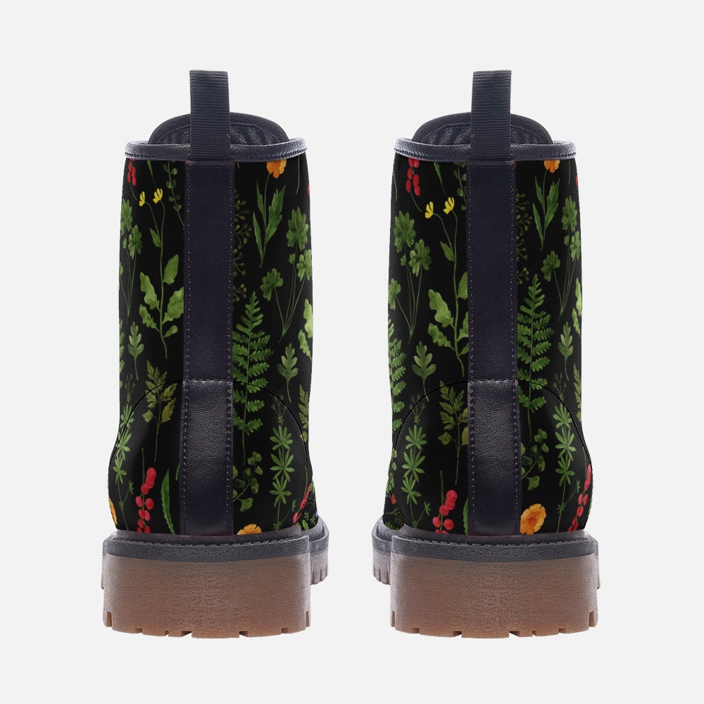 Dark Wildflowers Combat Boots