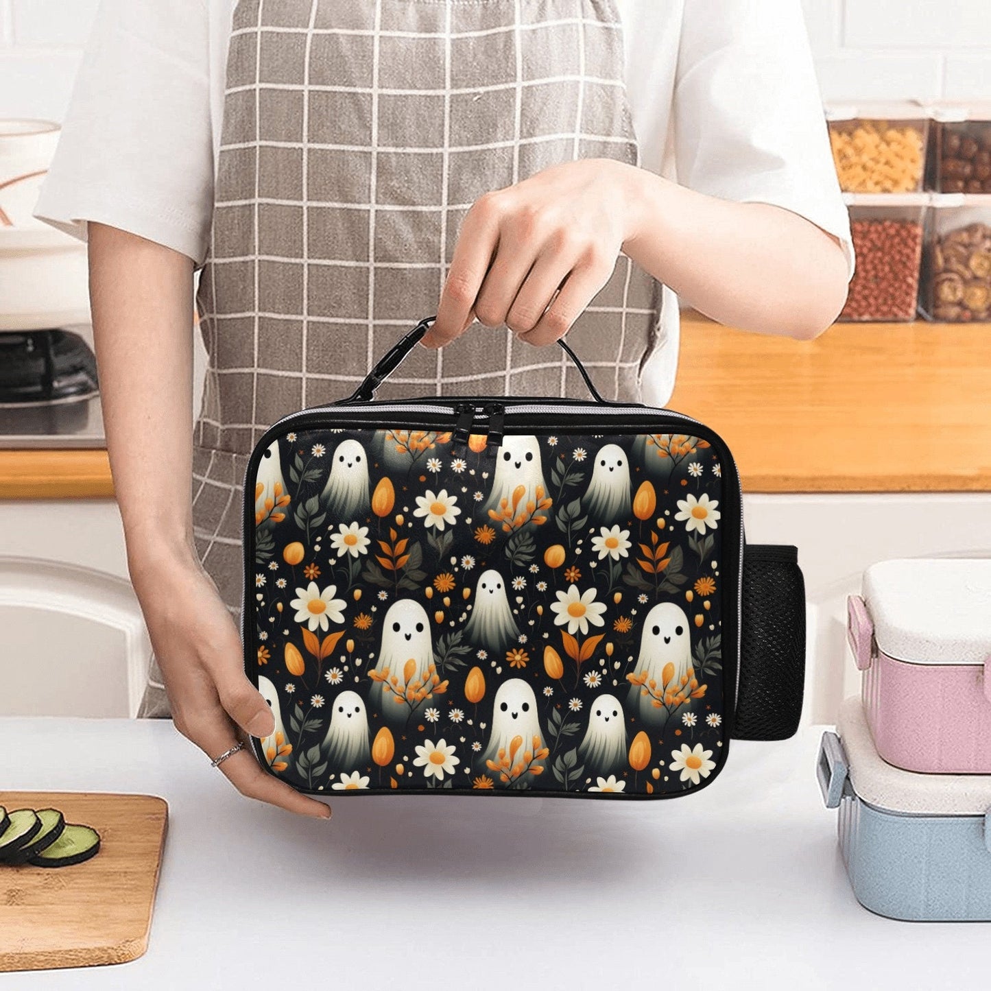 Halloween Lunch Bag For Women Halloween Lunch Box Cute Lunch Bag Insulated Cute Cottagecore Ghost Bag Goth Lunch Bag