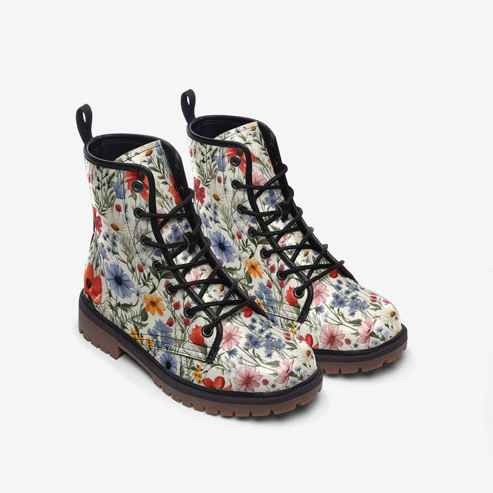 Light Wildflowers Combat Boots