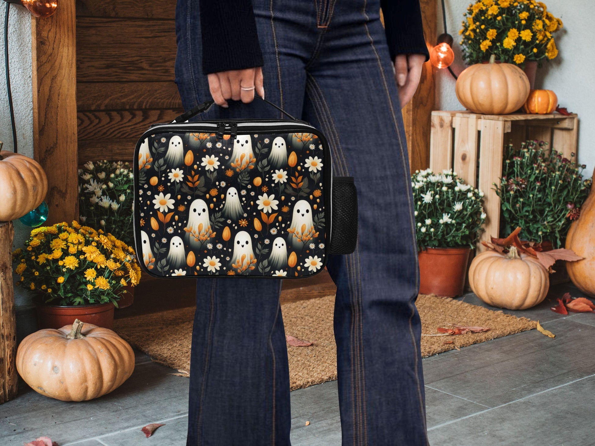 Halloween Lunch Bag For Women Halloween Lunch Box Cute Lunch Bag Insulated Cute Cottagecore Ghost Bag Goth Lunch Bag