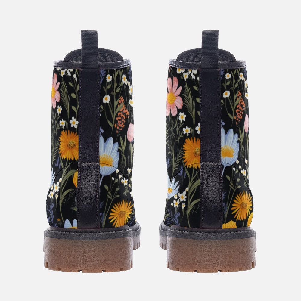 Bright Wildflowers Combat Boots