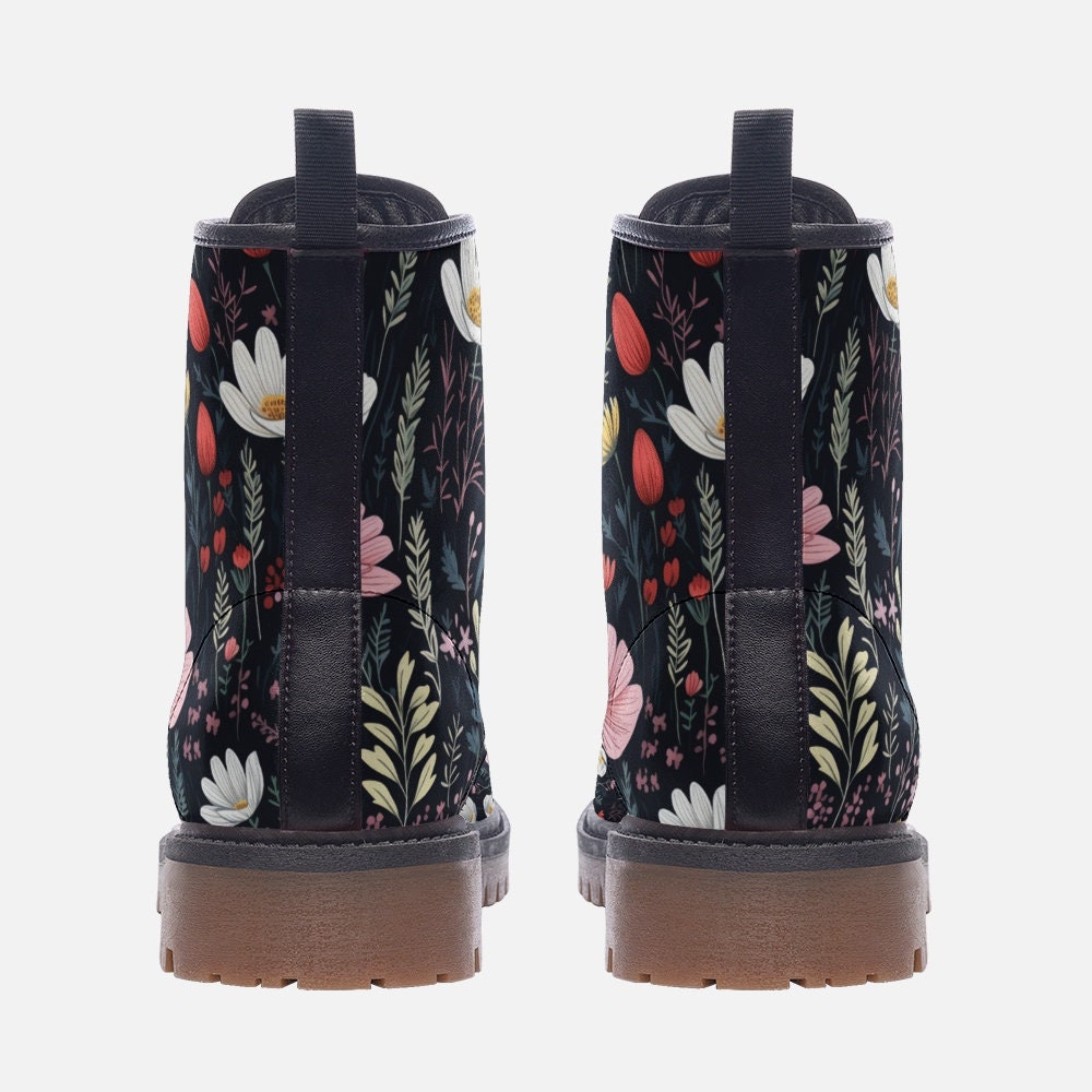 Dark Academia Wildflowers Combat Boots
