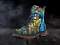 Peacock Feathers Combat Boots
