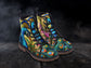 Peacock Feathers Combat Boots