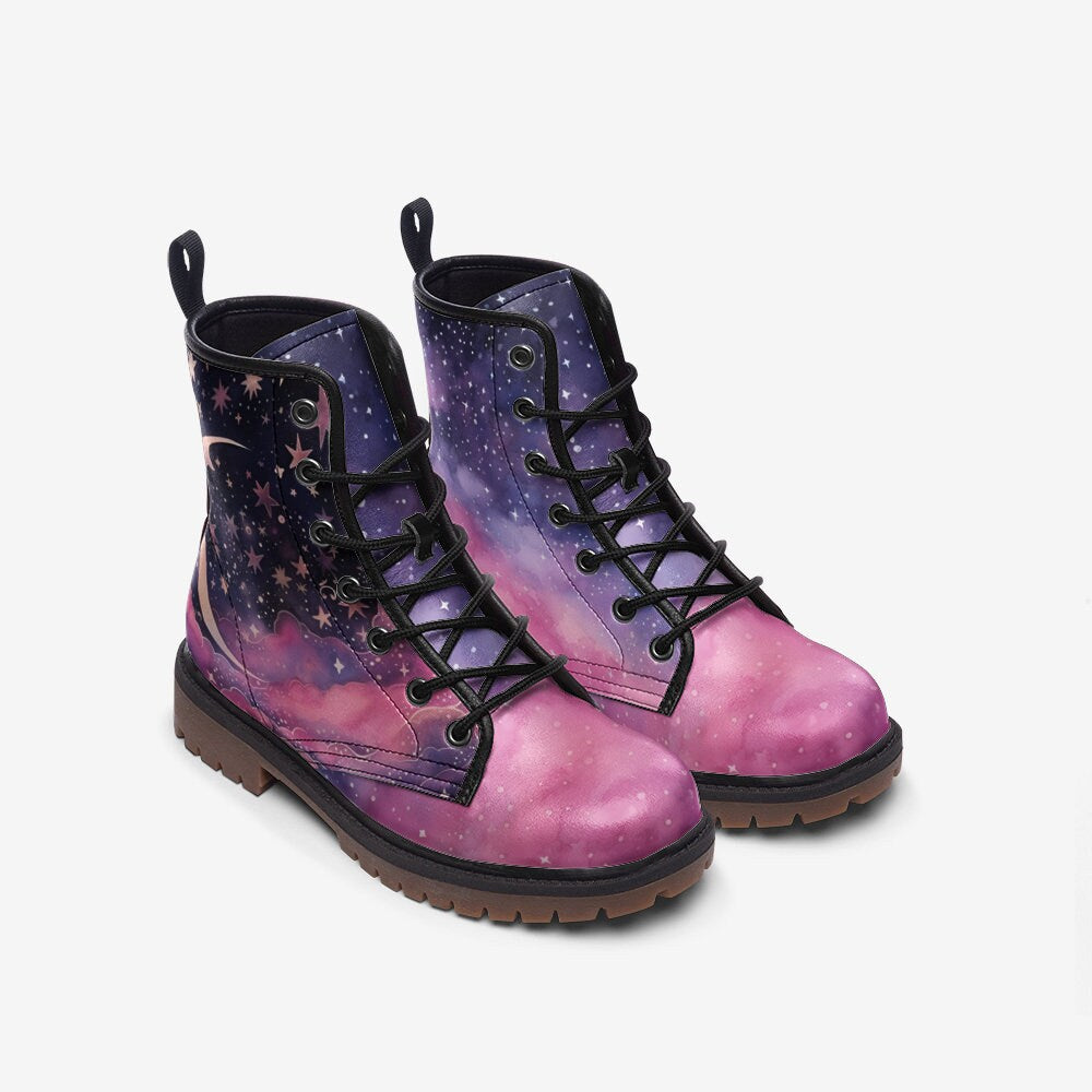 Purple Moon Combat Boots