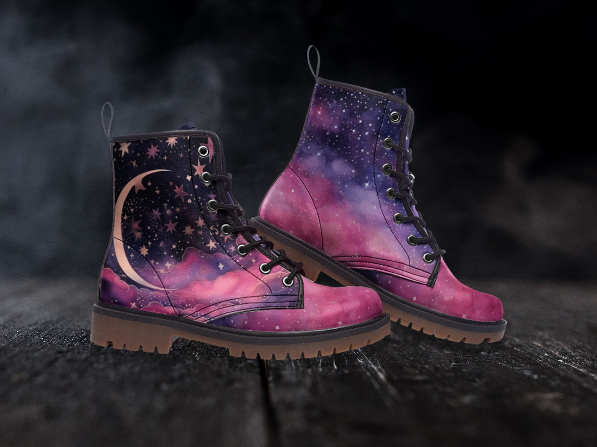 Purple Moon Combat Boots