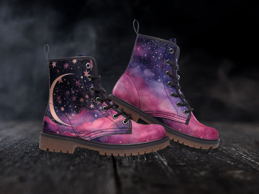 Purple Moon Combat Boots