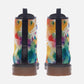 Rainbow Paint Splatter Combat Boots