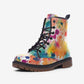 Rainbow Paint Splatter Combat Boots