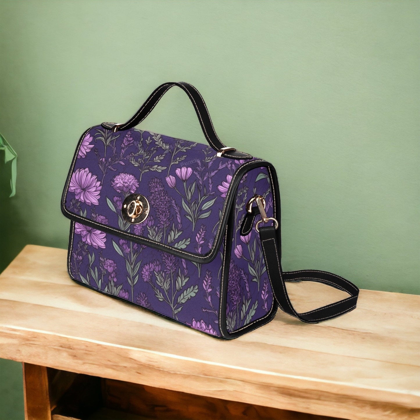 Purple Floral Satchel