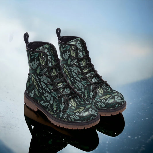 Leaves Combat Boots