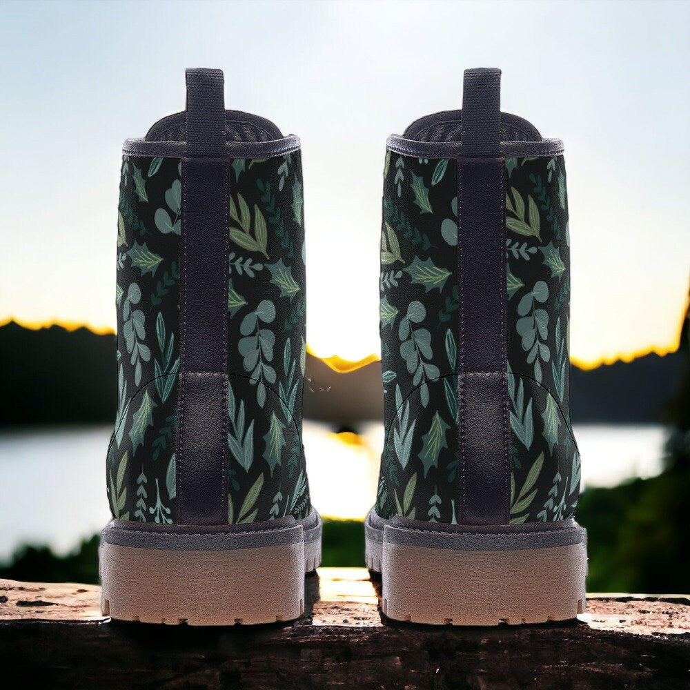 Leaves Combat Boots