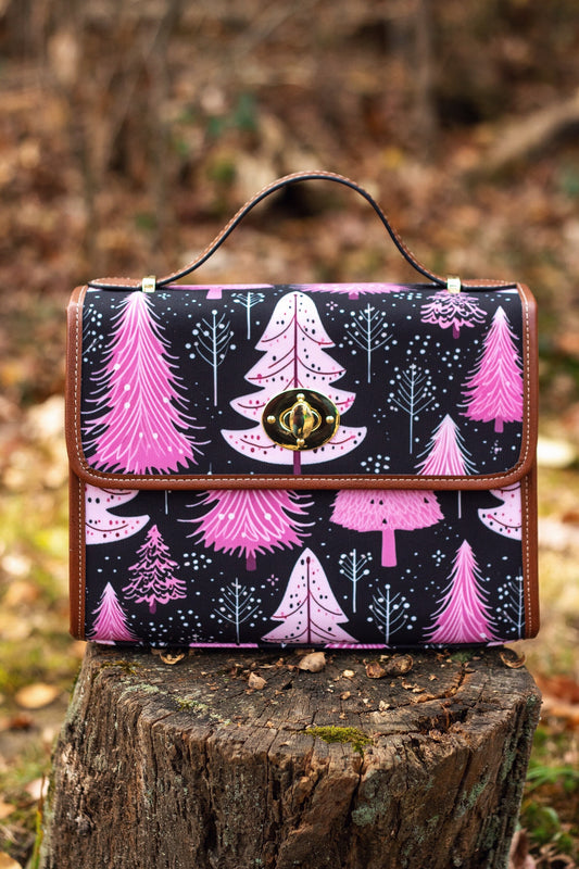 Canvas Crossbody Bag, Canvas Messenger Bag, Toiletry Bag Women, Large Crossbody Bag, Cute Crossbody Bag, Pink Christmas Outfit, Gift for her