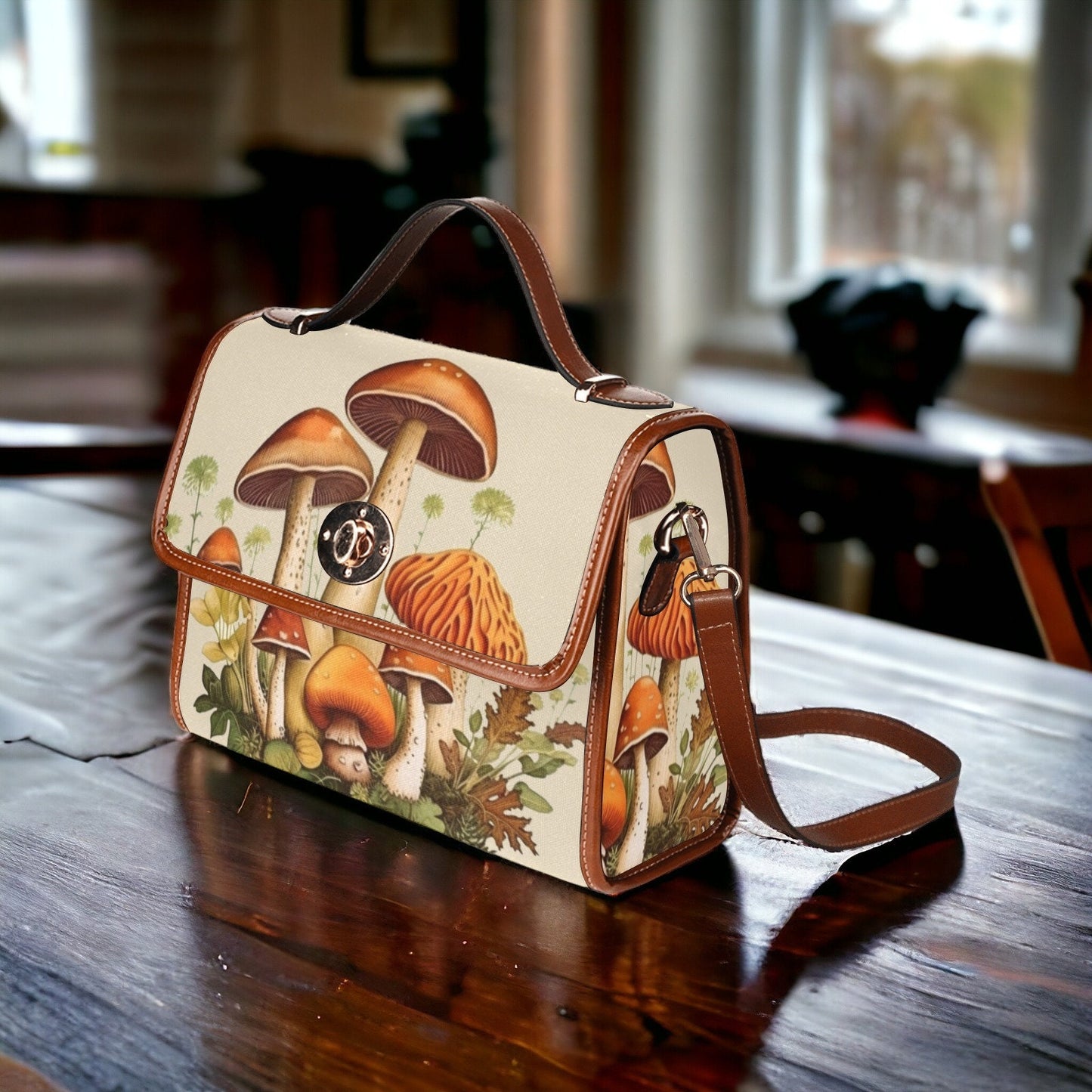 Canvas Crossbody Bag, Purse Goblincore, Crossbody Dark Cottagecor,e Hand Bag, Gift for Witchy Lovers, Mens Crossbody Bag, Enchanted Forest