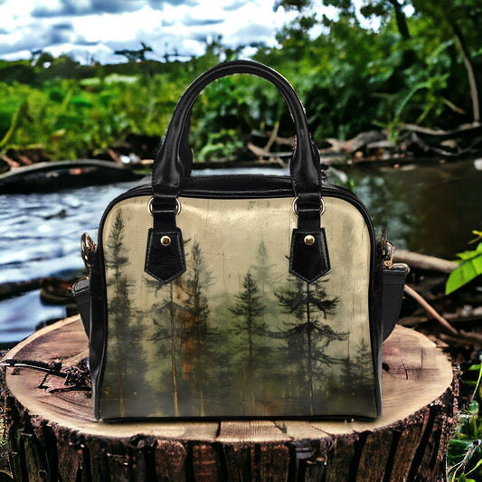 Cottagecore Forest Hand Bag, Witchy Cross Body Purse, Cute Cottage Core Purse, Pine Tree Shoulder Bag, Cottage Core HandBag, Forestcore Gift
