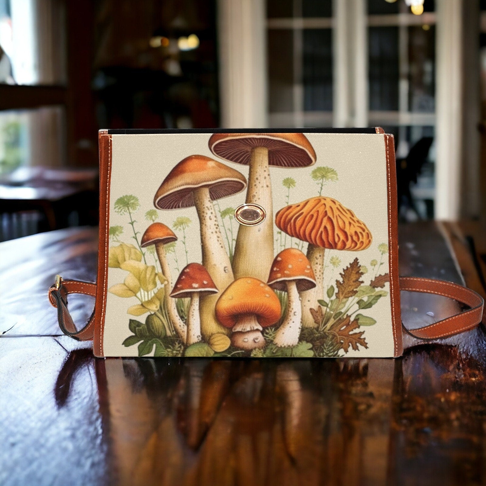 Canvas Crossbody Bag, Purse Goblincore, Crossbody Dark Cottagecor,e Hand Bag, Gift for Witchy Lovers, Mens Crossbody Bag, Enchanted Forest