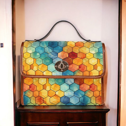 Cottagecore Satchel Bag Boho Rainbow Honeycomb Gift Cute Women Cross Body Purse Toiletry Bag Women Cottagecore Farmers Market