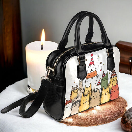 Cat Bag, Novelty Purse, Christmas Tree Bag, Vegan Leather Purse, Vintage Christmas Decorations, 1950s, Vintage Style Christmas, Cat Gifts