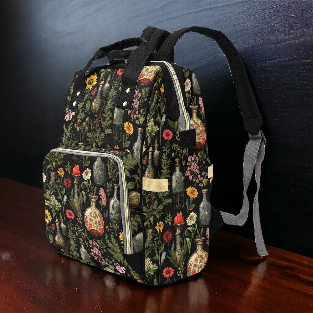 House Plants Canvas Backpack, Fairy Grunge, Baby Backpack, Gothic Diaper Bag, Baby Diaper Bag, Aesthetic Backpack, Laptop Backpack, Men's