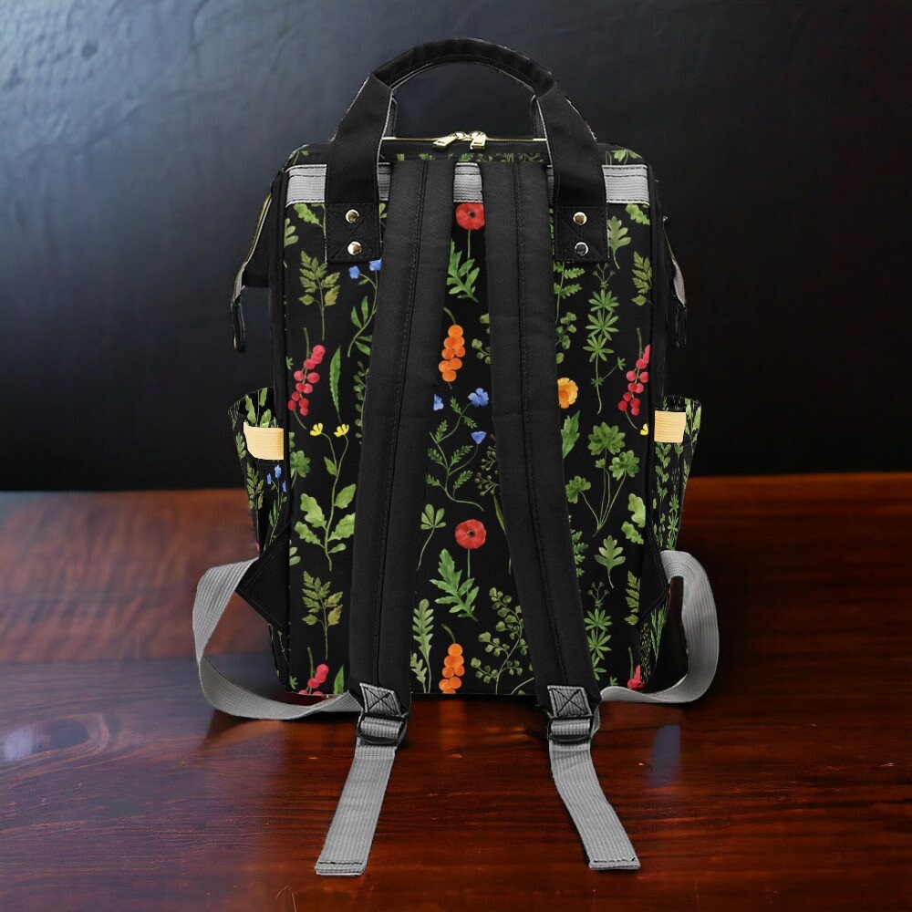 Botanical Canvas Backpack, Fairy Grunge, Baby Backpack, Gothic Diaper Bag, Baby Diaper Bag, Aesthetic Backpack, Laptop Backpack, Men's