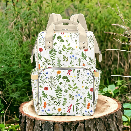 Wildflowers Canvas Backpack, Fairy Grunge, Baby Backpack, Gothic Diaper Bag, Baby Diaper Bag, Aesthetic Backpack, Laptop Backpack, Men's