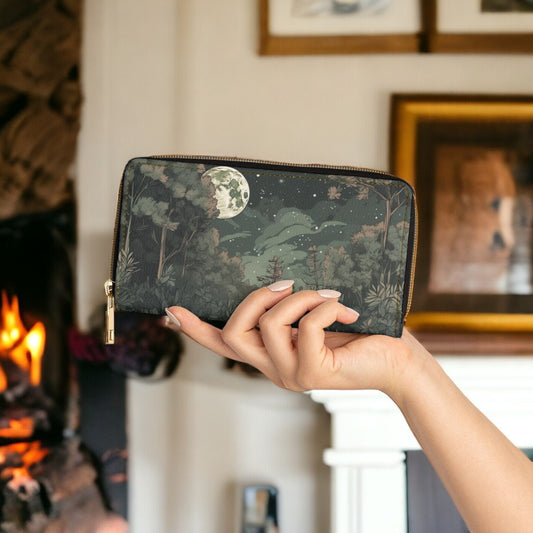 Anime Cottagecore Wallet, Wallet Women, Cute Wallet, Slim Wallet, Vegan Wallet, Boho Wallet, Dark Academia, Forestcore Gift, Witchy Wallet