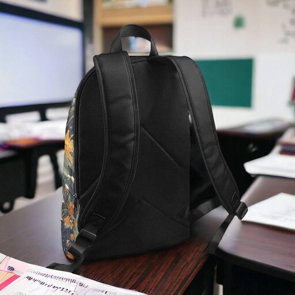 Canvas Backpack, Floral backpack, Laptop Backpack, Backpack Women, Travel Backpack, Cute Backpack, Dark Cottagecore, Backpacks For School