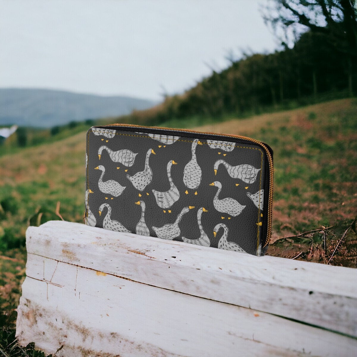 Silly Goose, Slim Wallet, Vegan Gifts For Her, Vegan Leather Credit Card Wallet, Slim Leather Wallet, Women Cute Boho Wallet, Travel Wallet