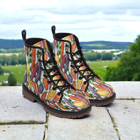 Combat Boots, Mens Leather Boots, Novelty Shoes, Gift for Vegan, Rainbow Lover, Women's Platform, Boots Women, Easter Egg Hunt Outfit