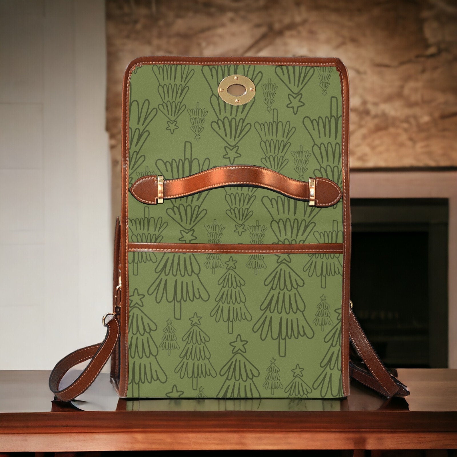 Vintage Christmas Trees Satchel