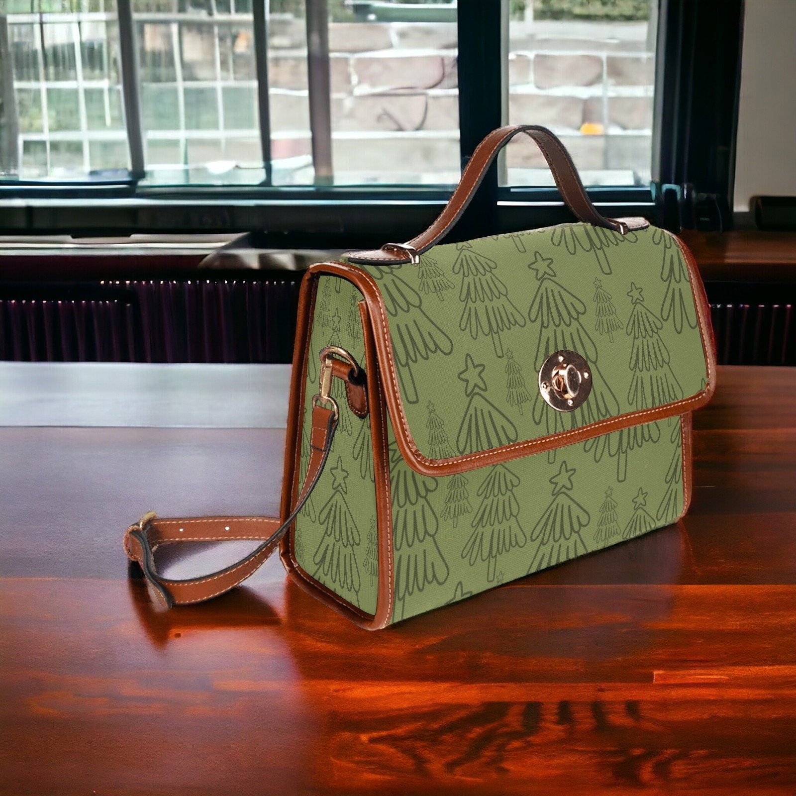 Vintage Christmas Trees Satchel