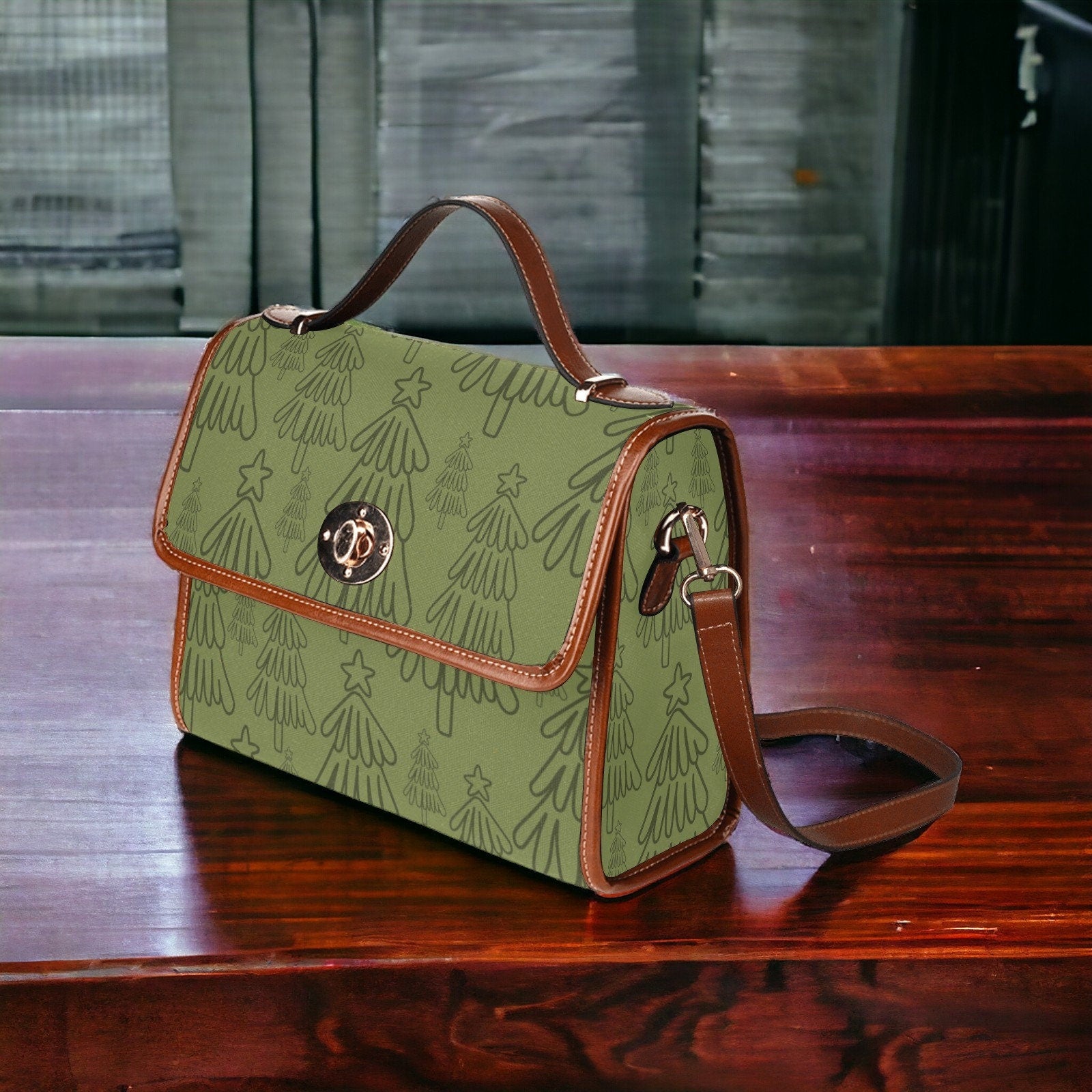 Vintage Christmas Trees Satchel