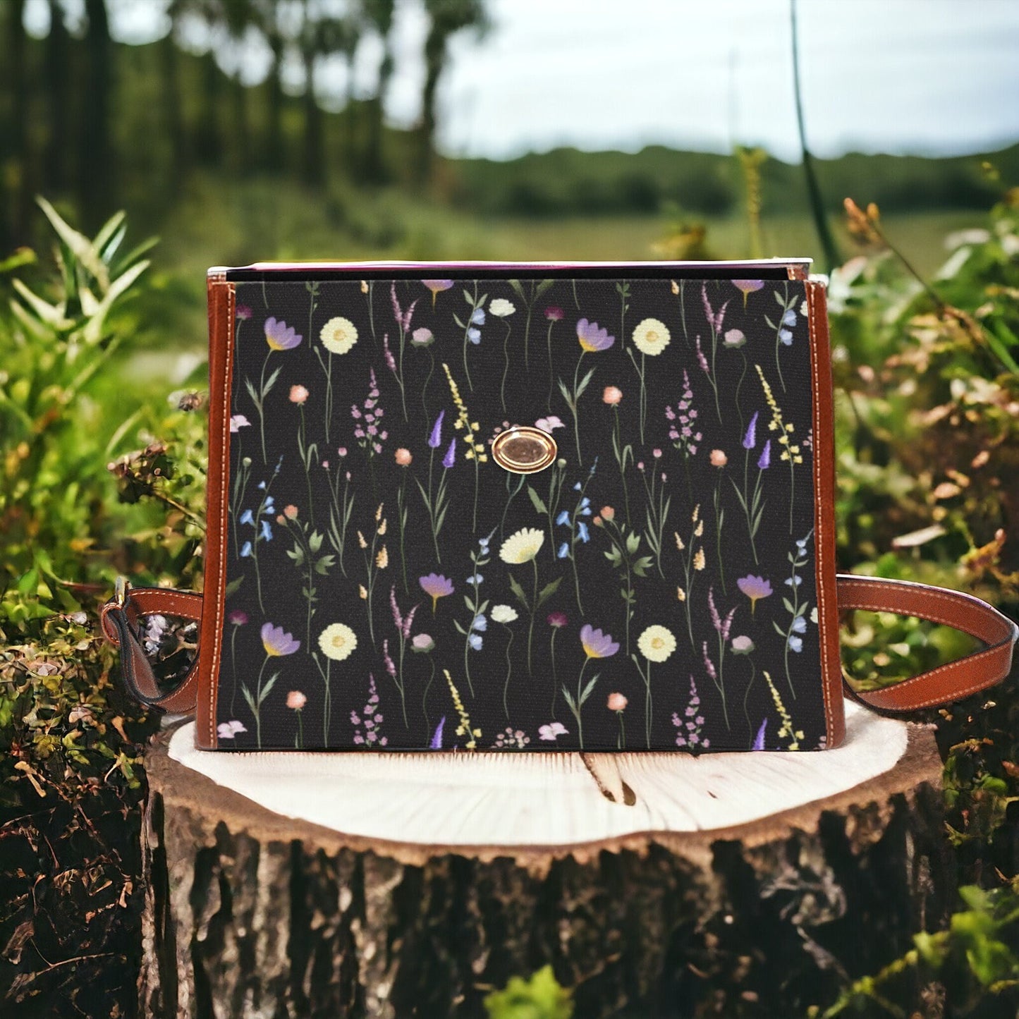 Purple Wildflowers Satchel