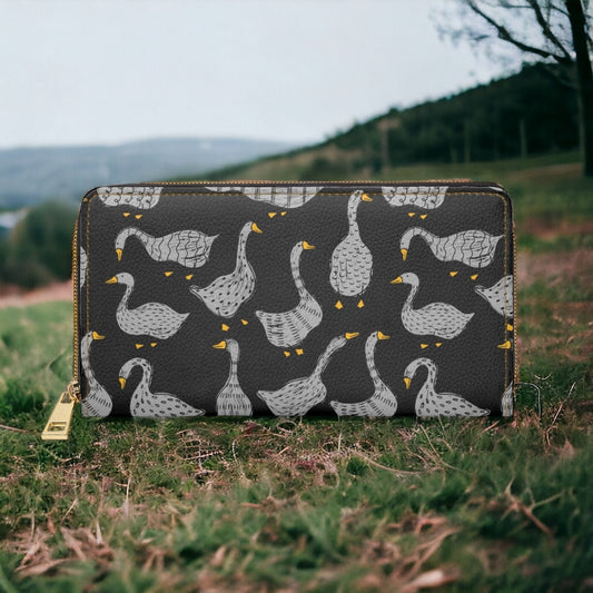 Silly Goose, Slim Wallet, Vegan Gifts For Her, Vegan Leather Credit Card Wallet, Slim Leather Wallet, Women Cute Boho Wallet, Travel Wallet