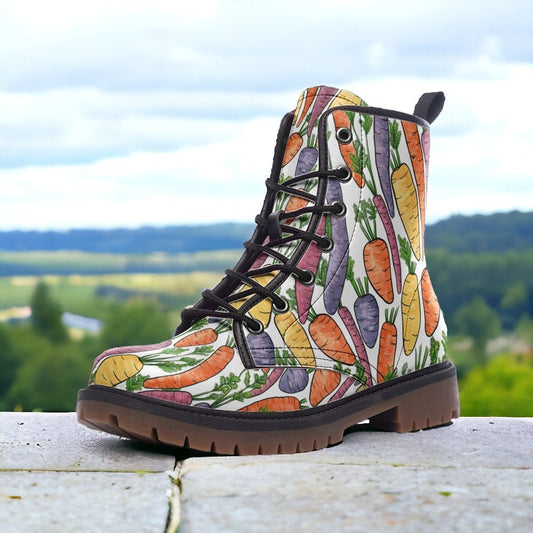 Combat Boots, Mens Leather Boots, Novelty Shoes, Gift for Vegan, Rainbow Lover, Women's Platform, Boots Women, Easter Egg Hunt Outfit