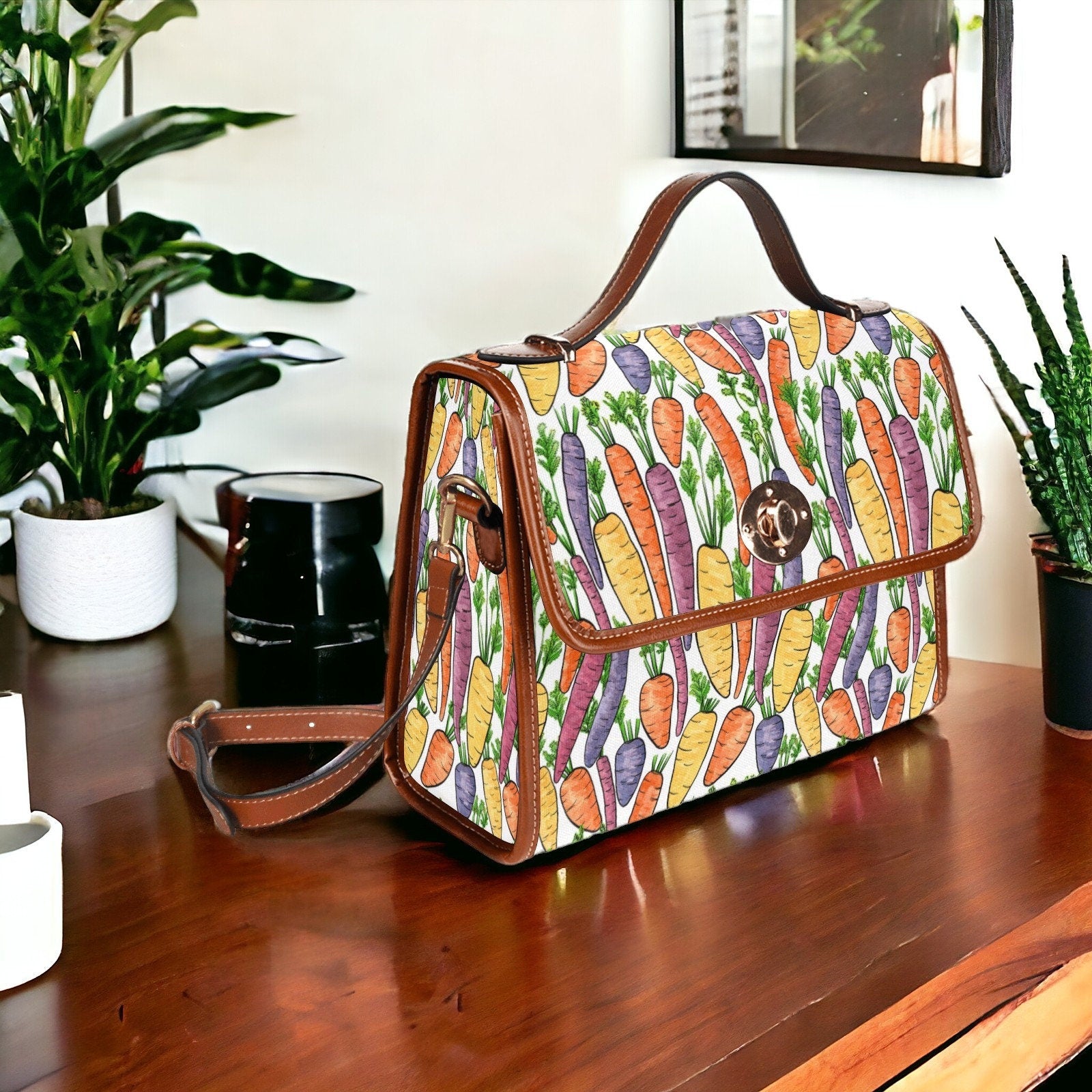 Canvas Crossbody Bag, Crossbody Purse, Small Crossbody Bag, Easter Purse, Women Cute Lunch Bag, Maximalist School Bag Shoulder, Unique Purse